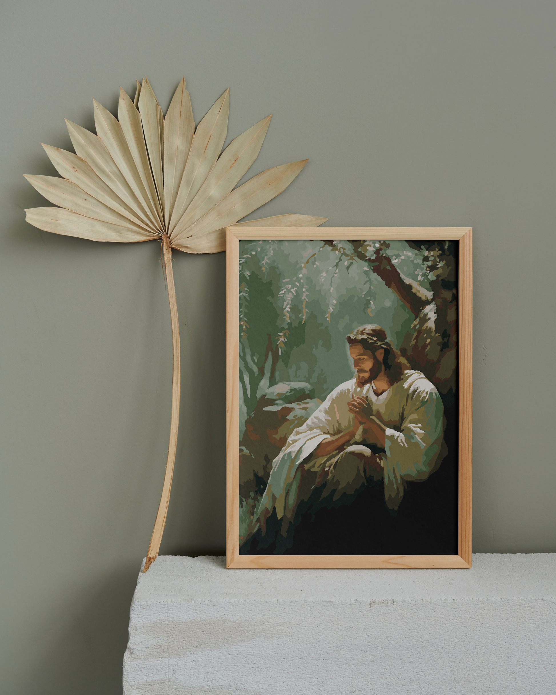 Christ at Gethsemane Paint by Numbers Kit On Frame