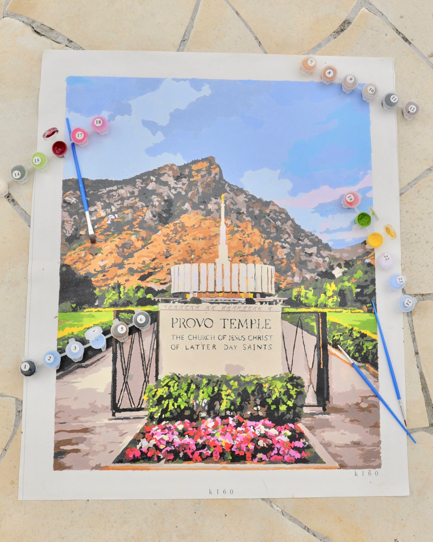 Paints for Saints Provo Temple Paint By Numbers