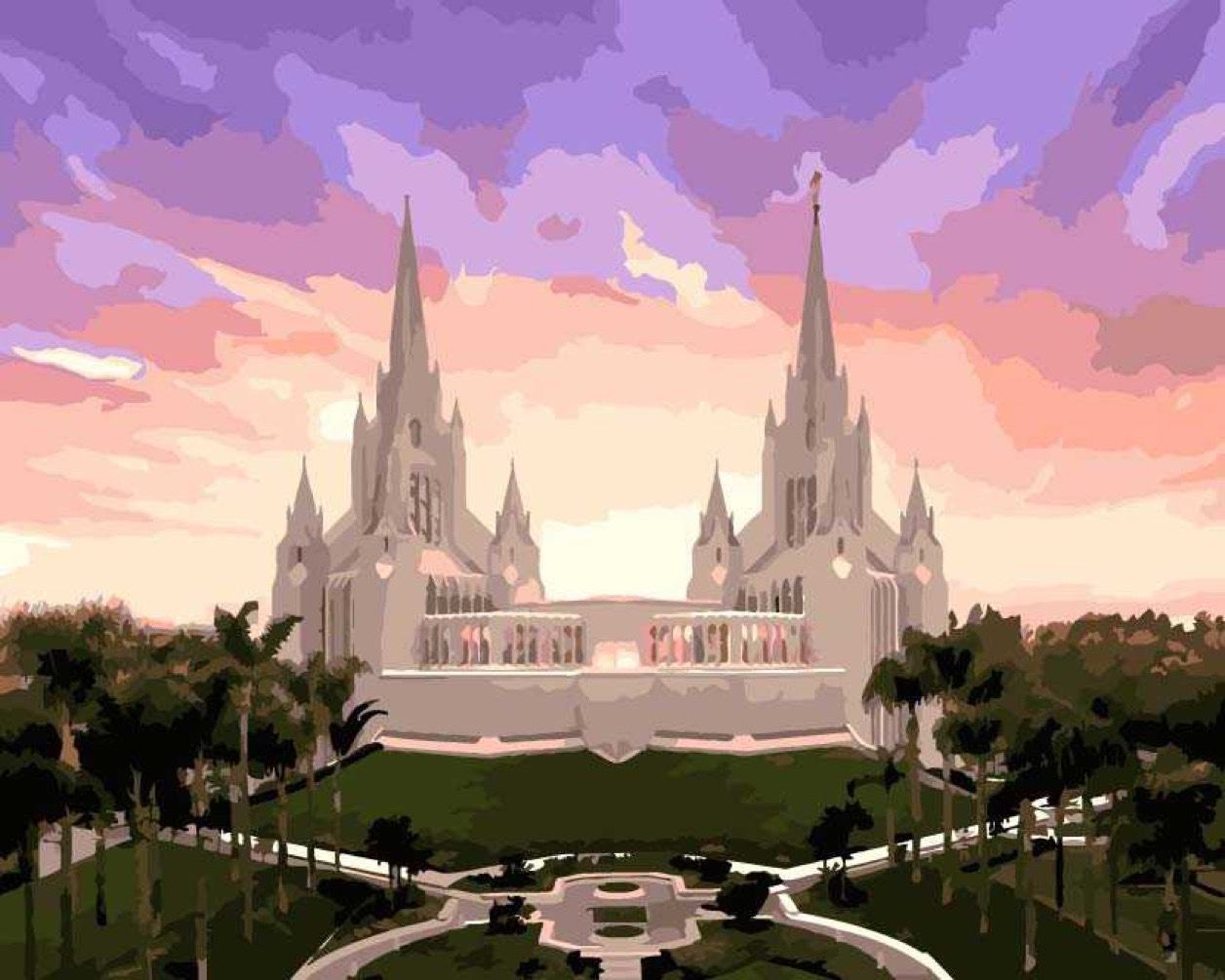 San Diego, California Temple Paint By Numbers Kit