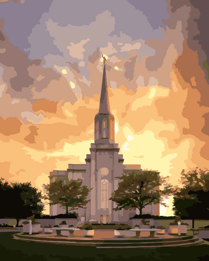 St Louis Missori LDS Temple Paint By Numbers Kits