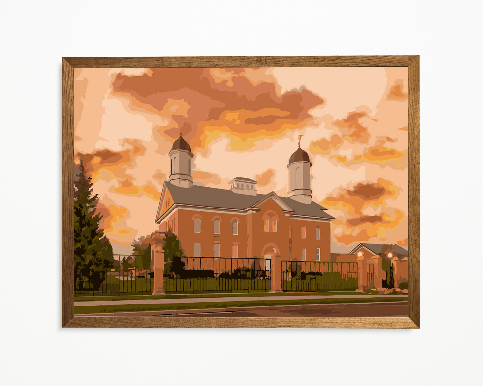 Paints for Saints Vernal Utah Sunset LDS Temple Paint by Numbers Kit