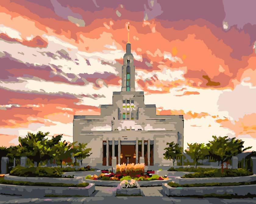 Draper, Utah Temple Paint By Numbers - Psaints