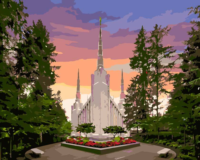 Portland, Oregon Temple Paint By Numbers - Psaints