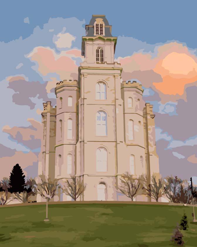 Manti, Utah Temple Paint By Numbers - Psaints