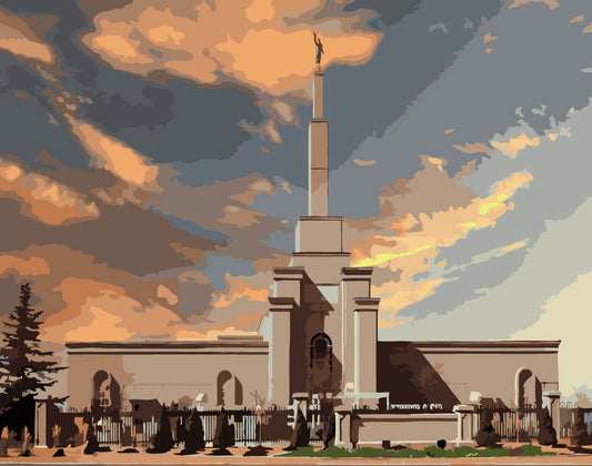 Albuquerque, New Mexico LDS Temple Paint by Numbers Kit