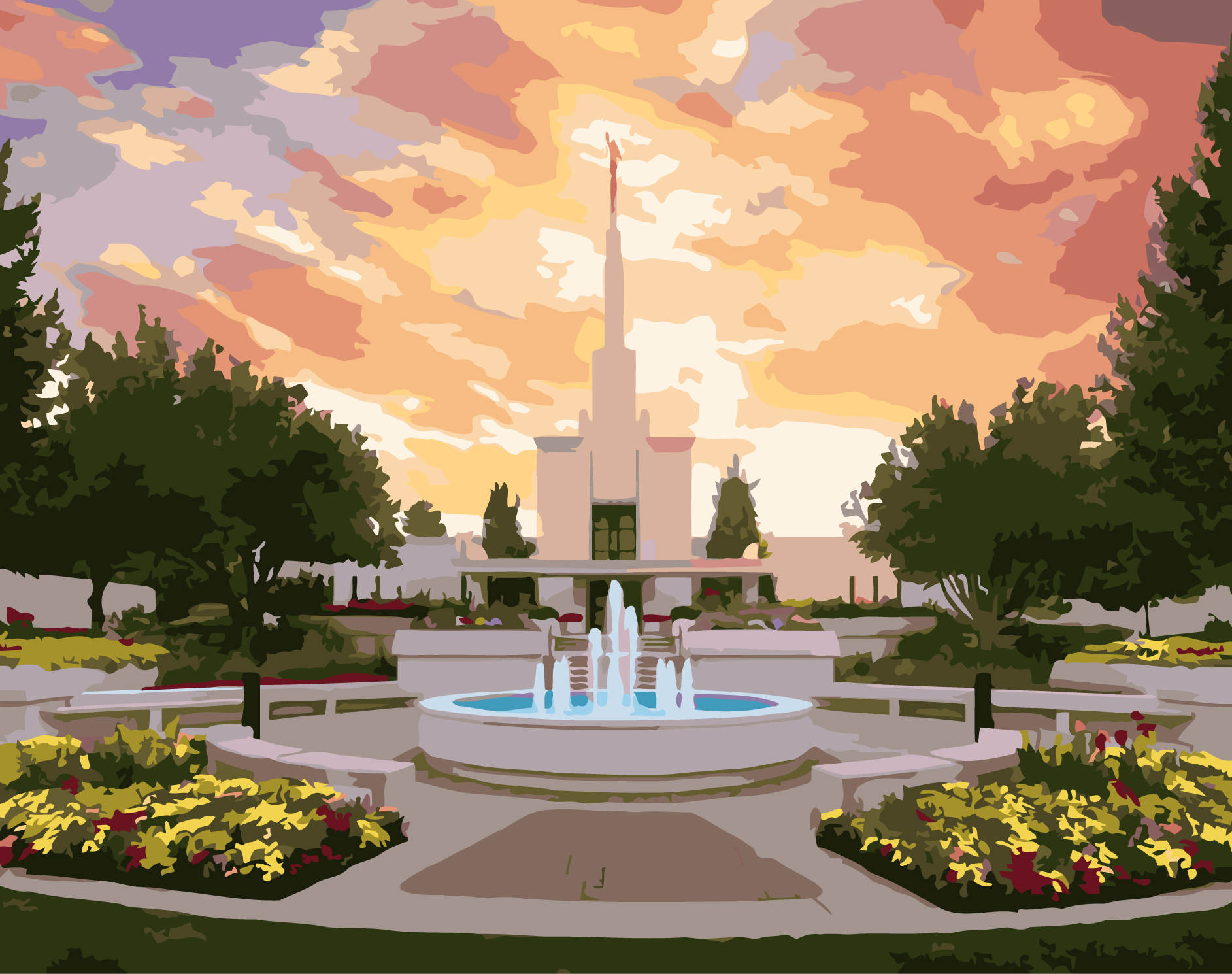 Denver, Colorado LDS Temple Paint By Numbers Kit