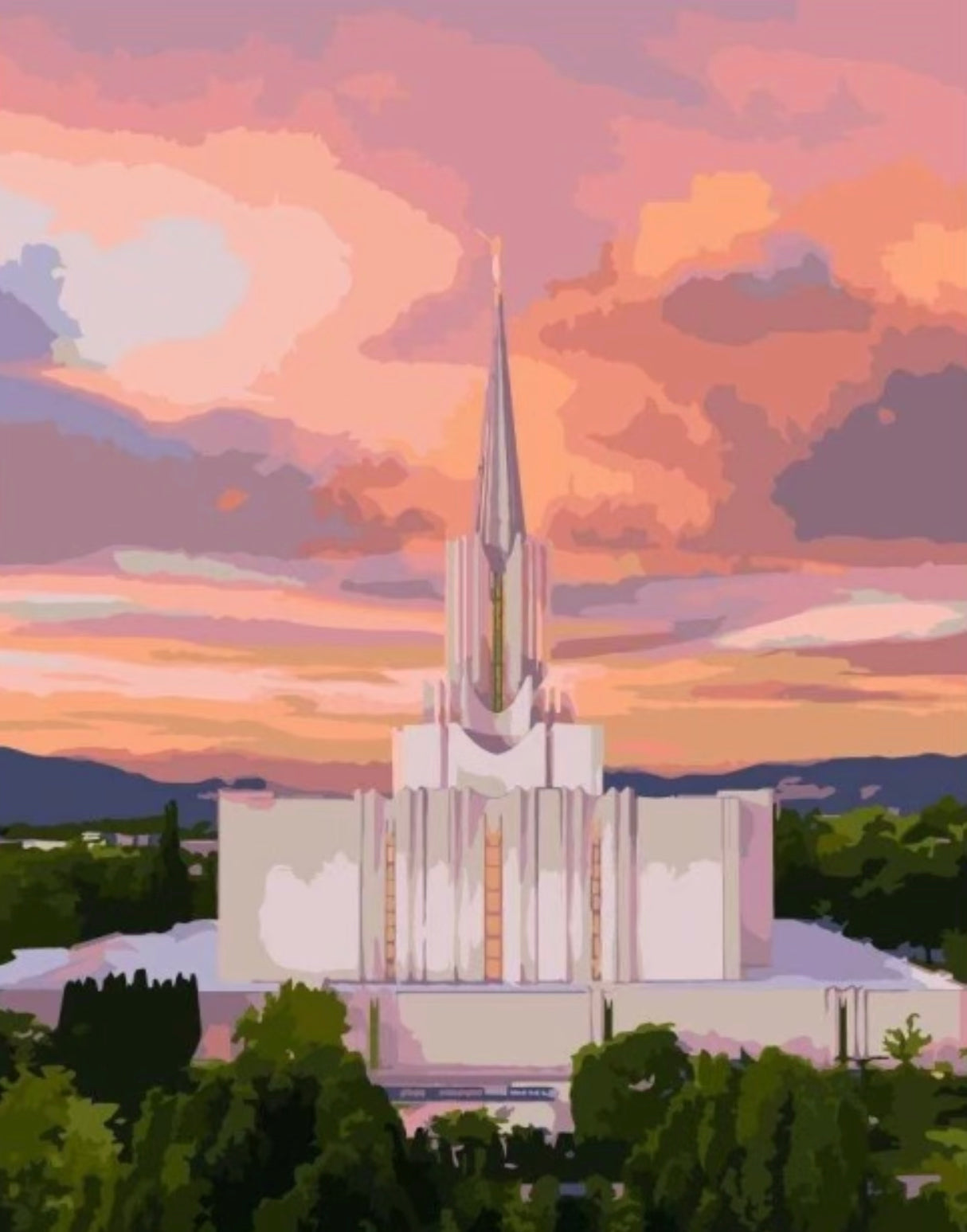 Jordan River Temple Paint By Numbers Kit