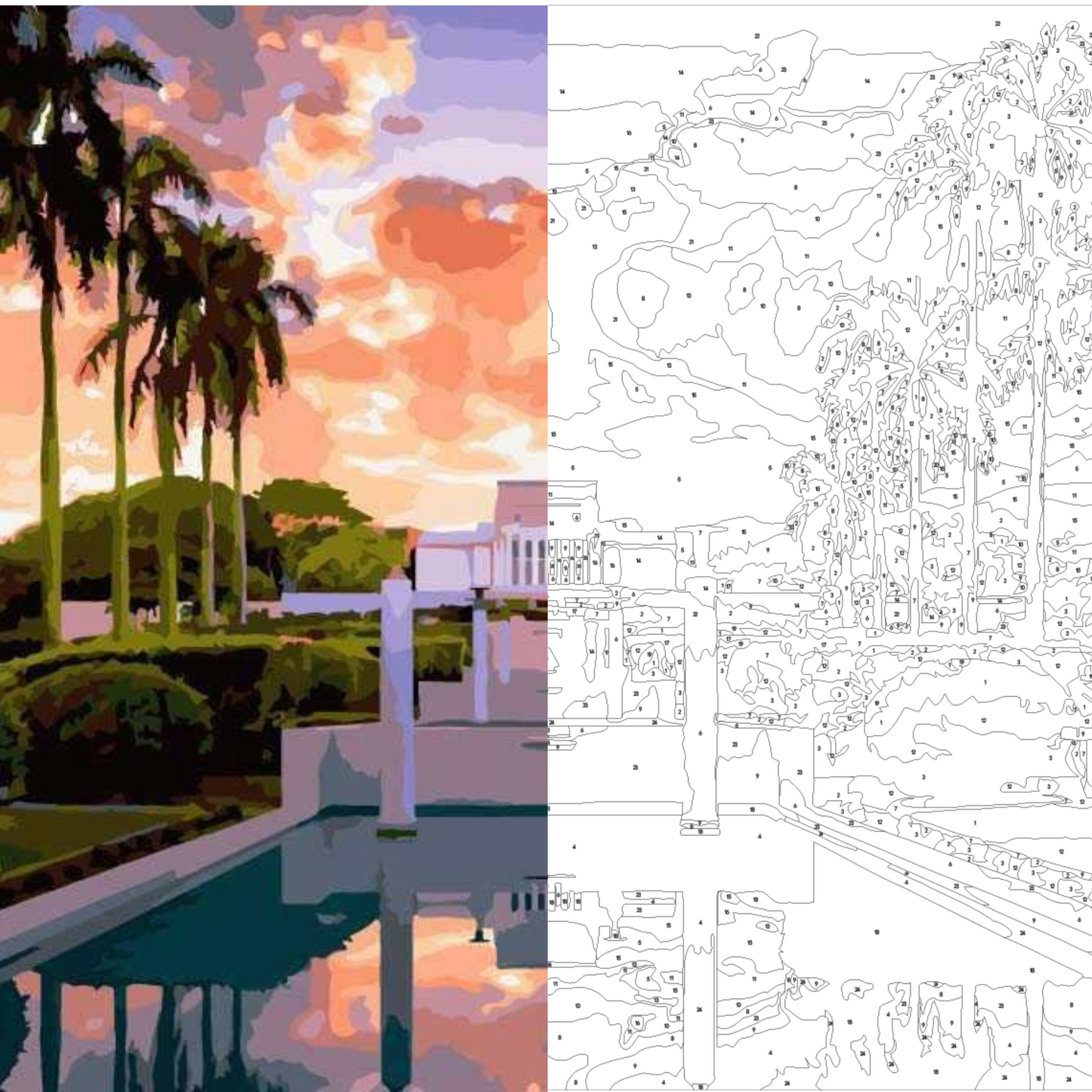 Laie Hawaii Temple Paint By Numbers Kit