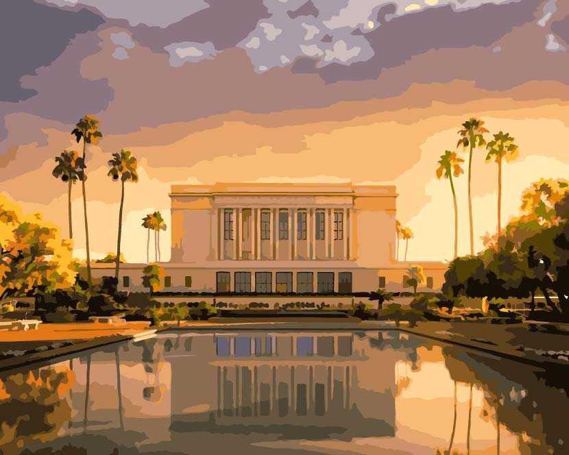 Mesa Arizona Temple Paint By Numbers Kit Psaints   Mesa 