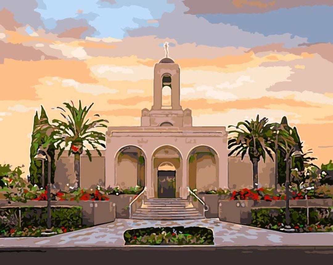 Newport Beach Temple Paint By Numbers Kit