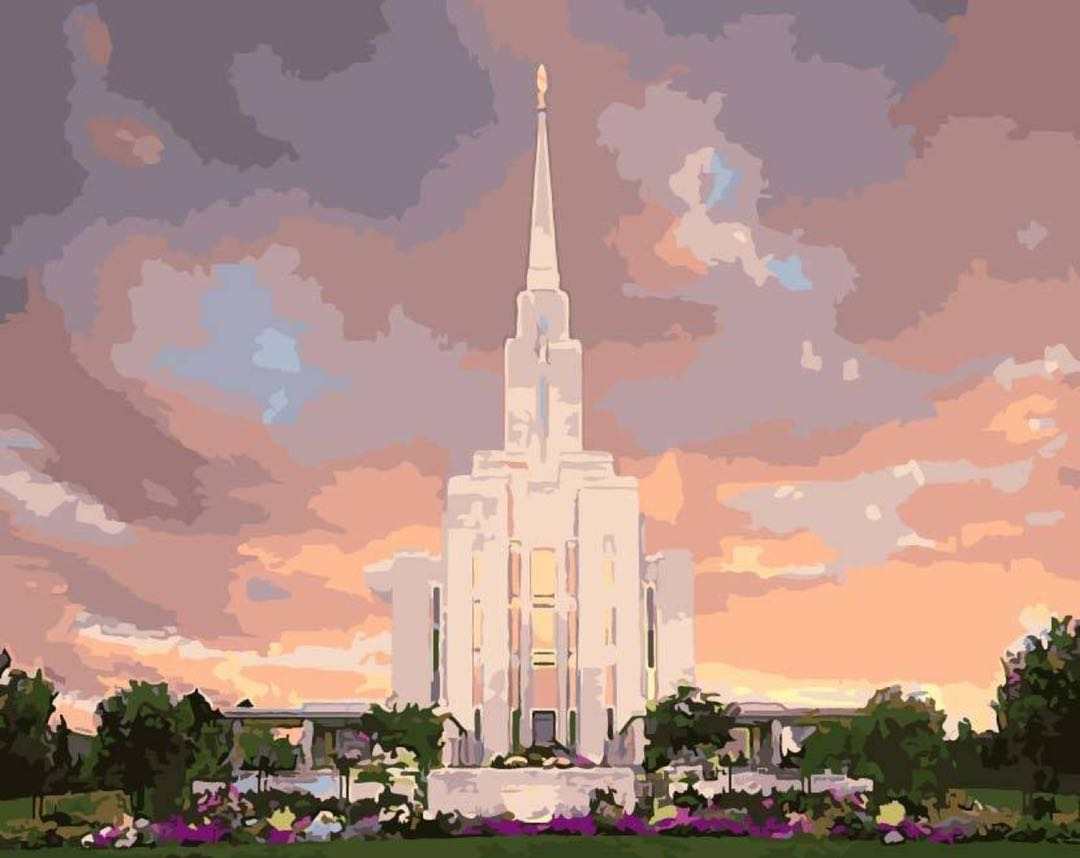 Oquirrh Mountain Temple Paint By Numbers Kit