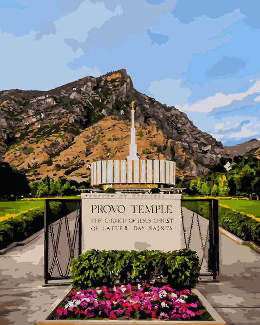 Provo Temple Paint By Numbers - Psaints