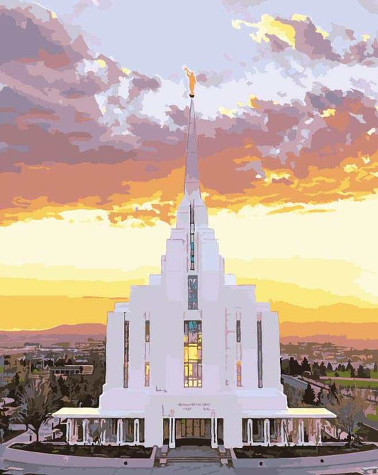 Rexburg Idaho Temple Paint By Numbers Kit