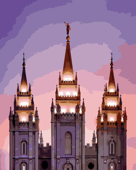 Salt Lake City Temple Paint By Numbers - Psaints