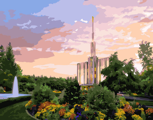Seattle Temple Paint By Numbers Kit