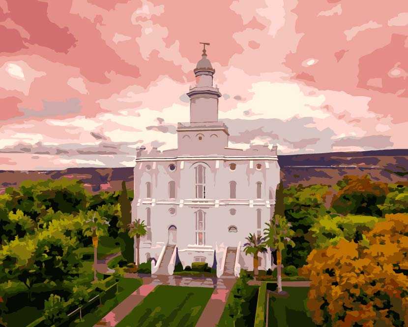 St. George, Utah Temple Paint By Numbers - Psaints