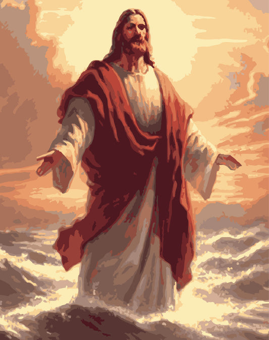 Christ Walking on Water Paint by Numbers Kit  Pre Order